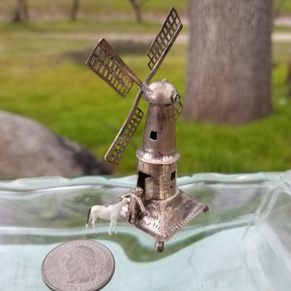 Antique Dutch Sterling Silver Windmill Figurine - Picture 16 of 16